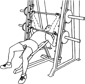 Bench Press Incline Wide Grip Smith Machine